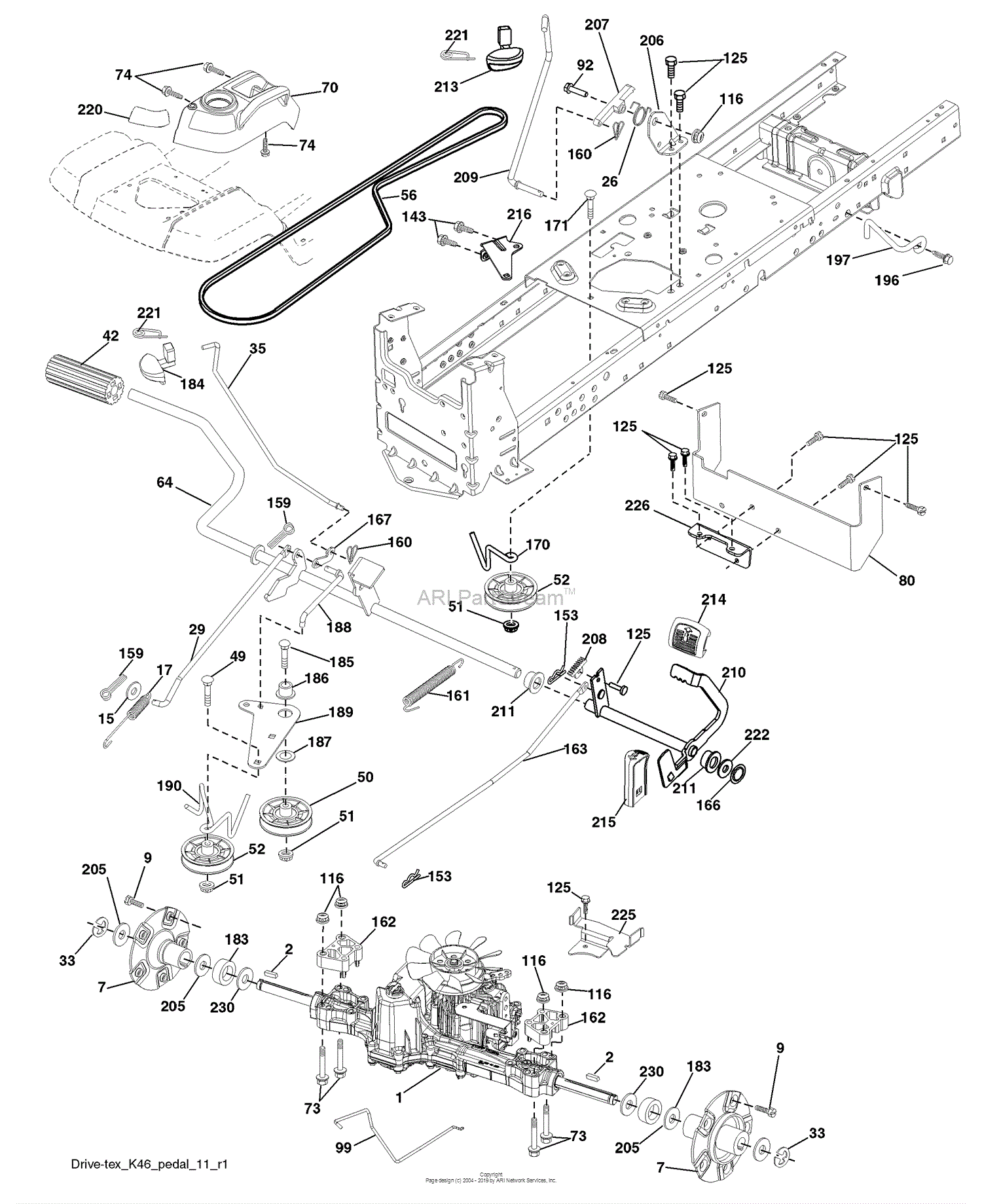 husqvarna lgt 2654 drive belt diagram